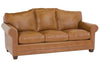 Image of Harmon Arched Back Leather Loveseat w/ Nailhead Trim
