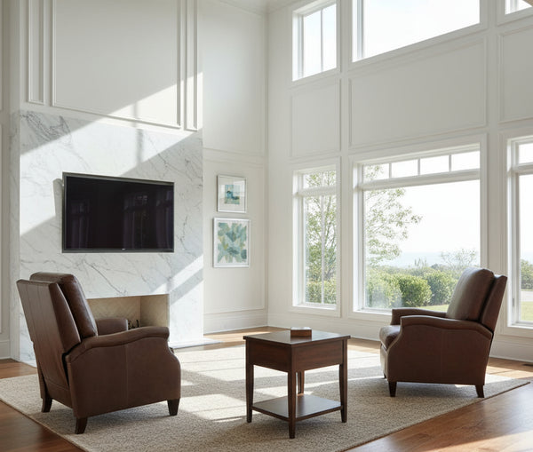 Harrington Leather Pillow Back Recliner Chair