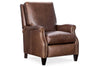 Image of Harrington Leather Pillow Back Recliner Chair
