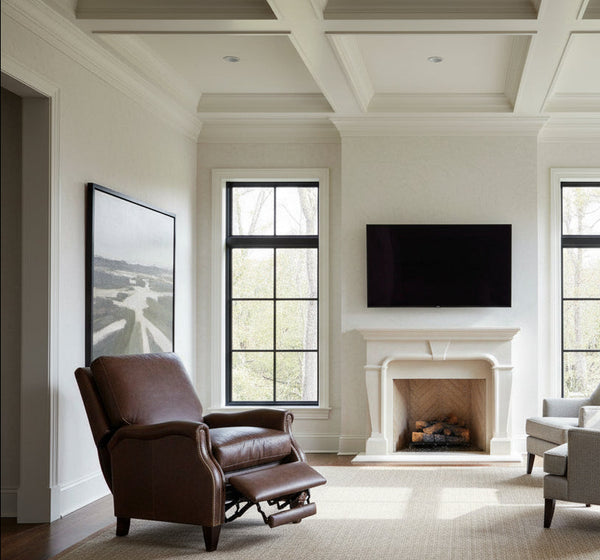 Harrington Leather Pillow Back Recliner Chair