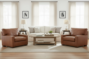 Harrison Grand Scale Contemporary Leather Chair And A Half