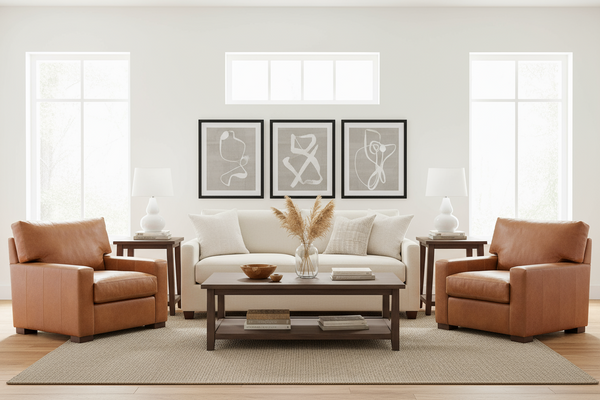 Harrison Contemporary Leather Pillow Back Club Chair