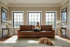 Image of Harrison XL 100 Inch Grand Scale Contemporary Deep Seat Leather Sofa