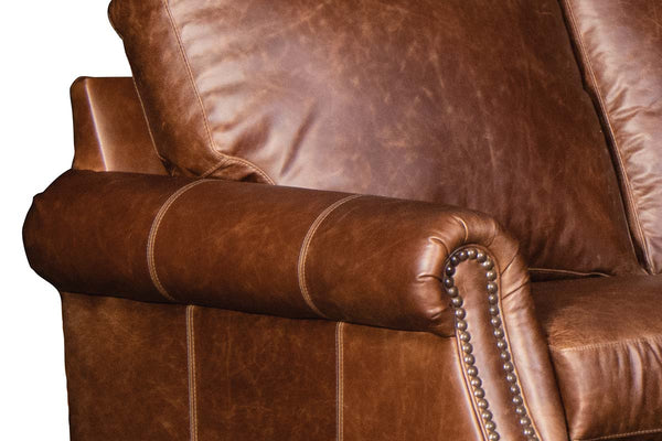 Harris Rolled Arm Leather Sectional Sofa