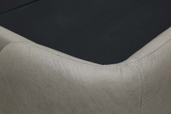 Haven Queen & King Contemporary Leather Platform Wing Bed