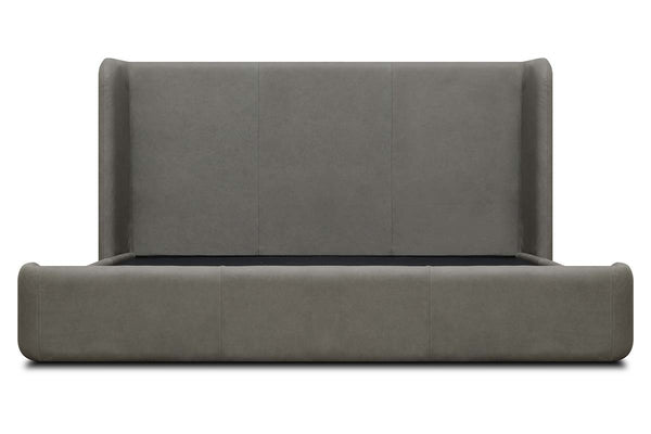 Haven Queen & King Contemporary Leather Platform Wing Bed