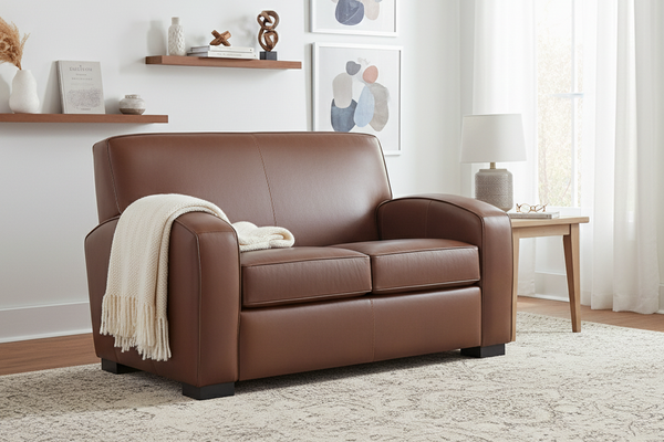 Hayden Contemporary Leather Loveseat