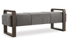 Image of Heath "Quick Ship" 60 Inch long Contemporary Exposed Wood And Fabric Bench