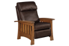 Image of Highland White Oak Mission Style Leather Reclining Chair