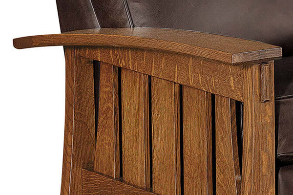Highland White Oak Mission Style Reclining Leather Seating Collection