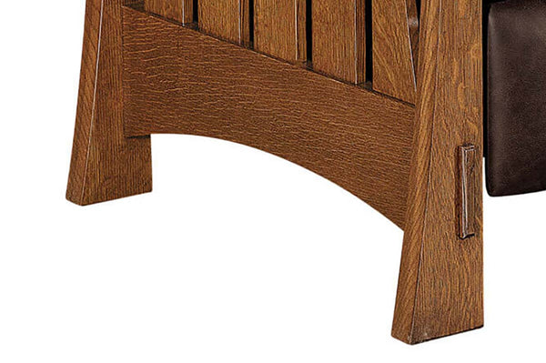 Highland White Oak Mission Style Leather Reclining Chair