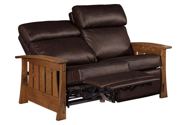 Highland White Oak Mission Style Reclining Leather Seating Collection