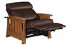 Image of Highland "WALL HUGGER" White Oak Mission Style Leather Reclining Chair