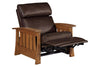 Image of Highland "WALL HUGGER" White Oak Mission Style Leather Reclining Chair