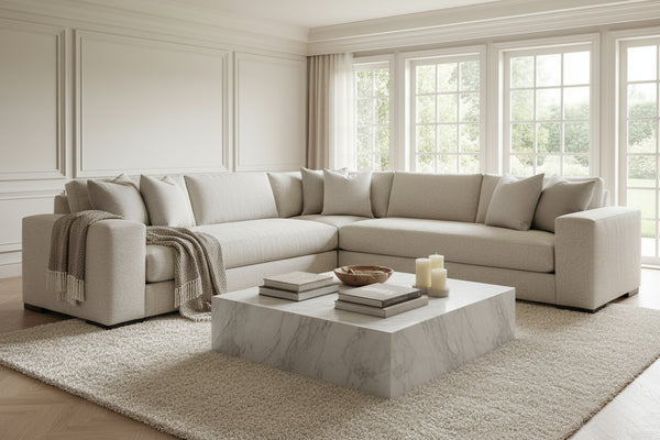 Hilda Large Bench Seat Track Arm Modern Sectional Sofa