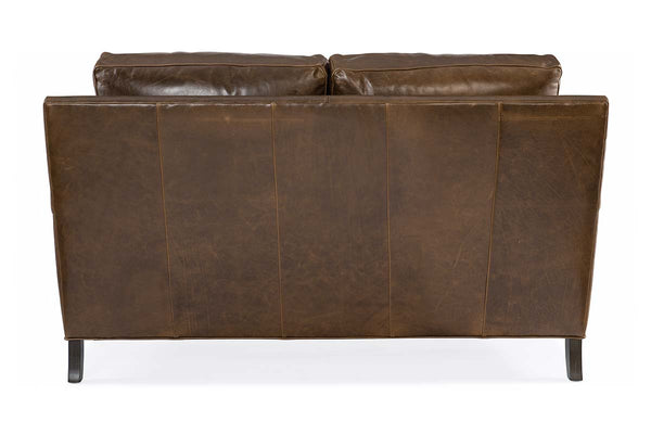 Holden Contemporary Pillow Back Leather Loveseat