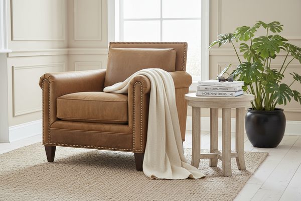 Hollis Leather Accent Club Chair