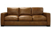 Image of Hugh 90 Inch Modern Leather Three Cushion Track Arm Sofa