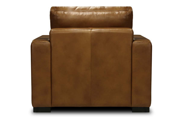 Hugh Modern Track Arm Leather Club Chair