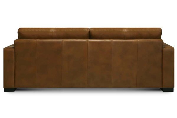 Hugh 90 Inch Modern Leather Two Cushion Track Arm Sofa