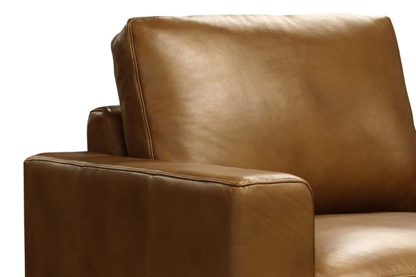Hugh Modern Track Arm Leather SWIVEL Club Chair