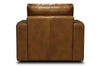 Image of Hugh Modern Track Arm Leather SWIVEL Club Chair