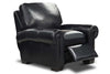 Image of Huntington Traditional Leather Rolled Arm Club Chair Recliner