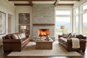 Huntington 96 Inch Traditional Leather Roll Arm Sofa With Nailheads