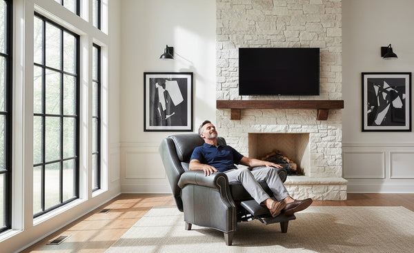 Imperial "BIG MAN" Bustle Back Leather Recliner