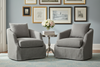 Image of Jane Swivel Slipcover Accent Chair With Narrow Arms