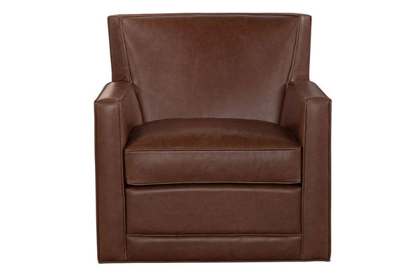 Jaxson Havana "Quick Ship" Swivel Track Arm Leather Chair