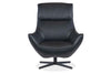 Image of Jefferson Denim "Quick Ship" Leather Swivel Accent Chair (As Shown)
