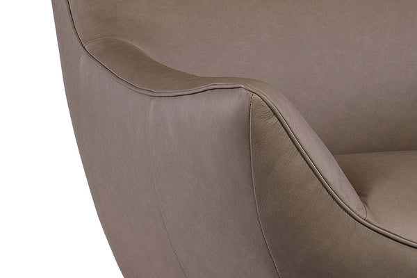 Jefferson Dust "Quick Ship" Leather Swivel Accent Chair (As Shown)