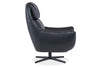 Image of Jefferson Denim "Quick Ship" Leather Swivel Accent Chair (As Shown)
