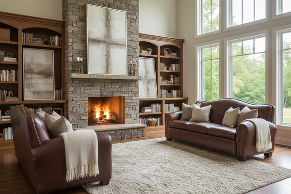 Jonathan 81 Inch Leather Camelback Sofa With Nail Trim