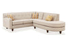 Image of Justine Two Piece Mid-Century Fabric Sectional Sofa