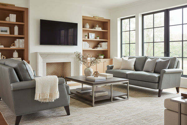 Kane 80 Inch Mid-Century Modern Pillow Back Leather Sofa