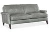 Image of Kane 80 Inch Mid-Century Modern Pillow Back Leather Sofa