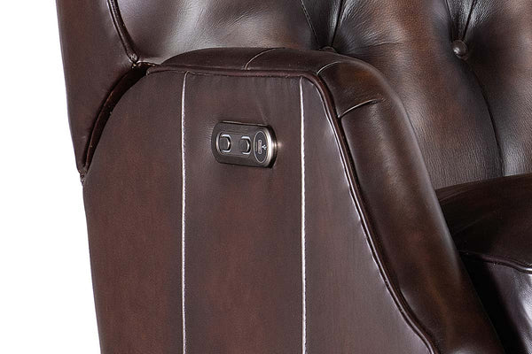 Karl Vortex Leather "Quick Ship" POWER Swivel/Glider Recliner