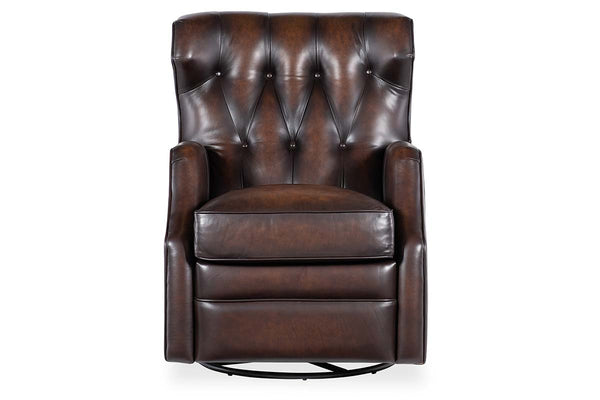 Karl Vortex Leather "Quick Ship" POWER Swivel/Glider Recliner