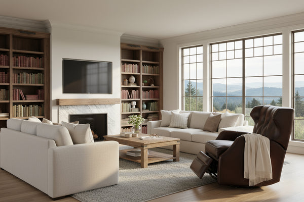 Karl Vortex Leather "Quick Ship" POWER Swivel/Glider Recliner