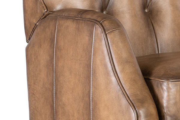Karl Nature Leather "Quick Ship" Tufted Push Back Recliner