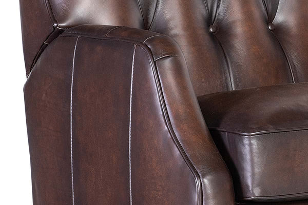 Karl Vortex Leather "Quick Ship" Tufted Push Back Recliner