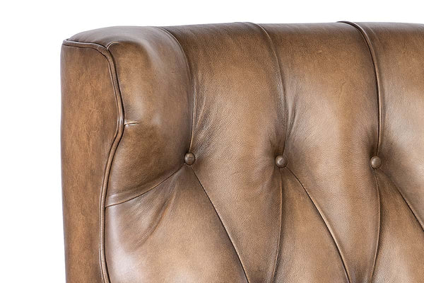 Karl Nature Leather "Quick Ship" Tufted Push Back Recliner