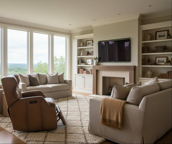 Karl Nature Leather "Quick Ship" POWER Swivel/Glider Recliner