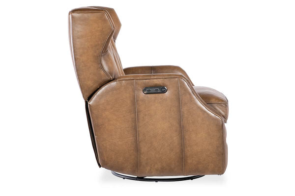 Karl Nature Leather "Quick Ship" POWER Swivel/Glider Recliner