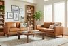 Image of Kellan Contemporary Leather Track Arm Loveseat