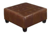 Image of Kelsey 34 Inch Square Apartment Size Leather Cocktail Ottoman Table