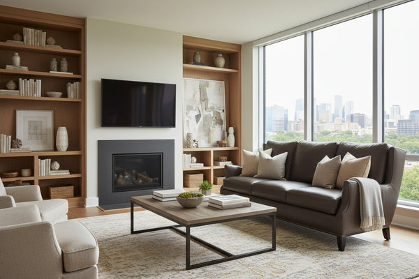 Kenilworth 84 Inch Wingback Leather Sofa