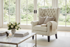 Image of Kensington Leather Tufted Back Accent Arm Chair